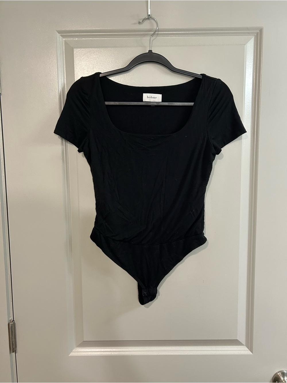 Women’s Bohme Black Short-Sleeve Scoop Neck Bodysuit